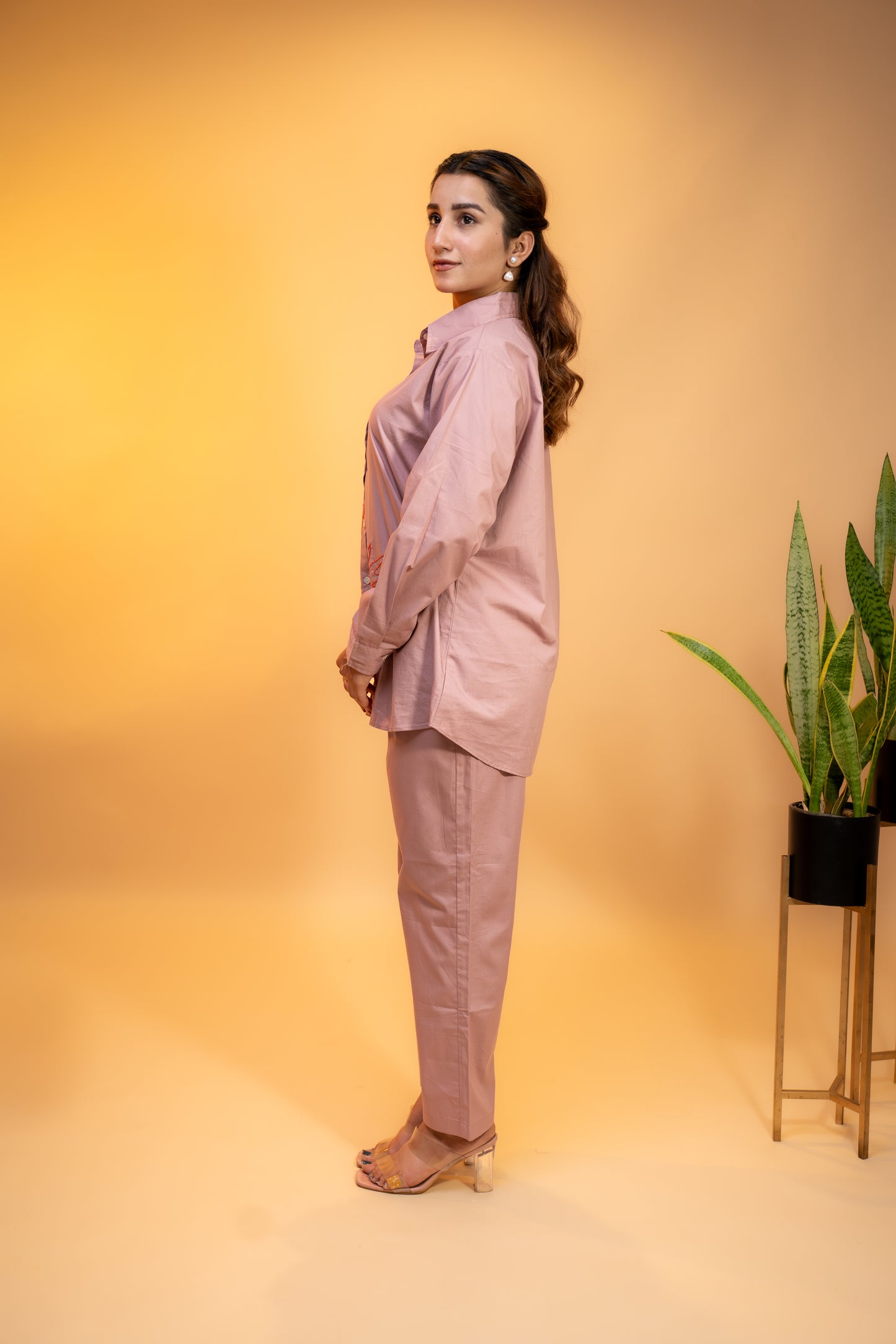 Dusty Rose Printed Cotton Coord Set
