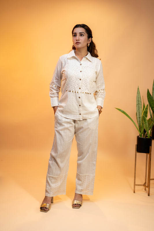 Ivory Italian Satin Co-ord Set