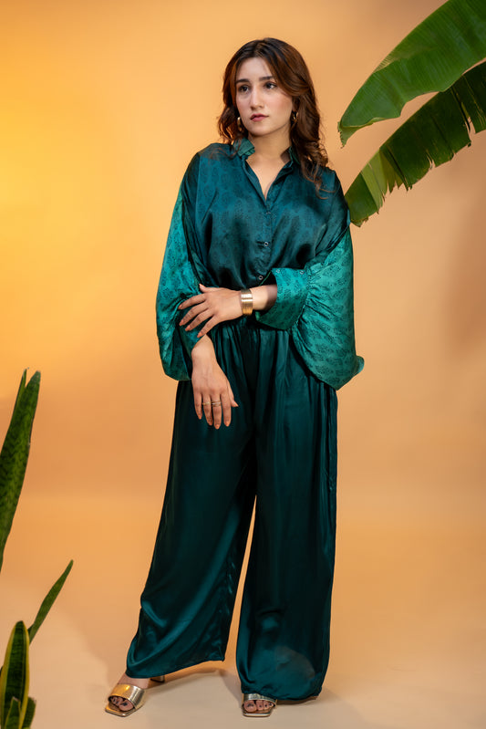 Emerald Italian Silk Co-ord Set