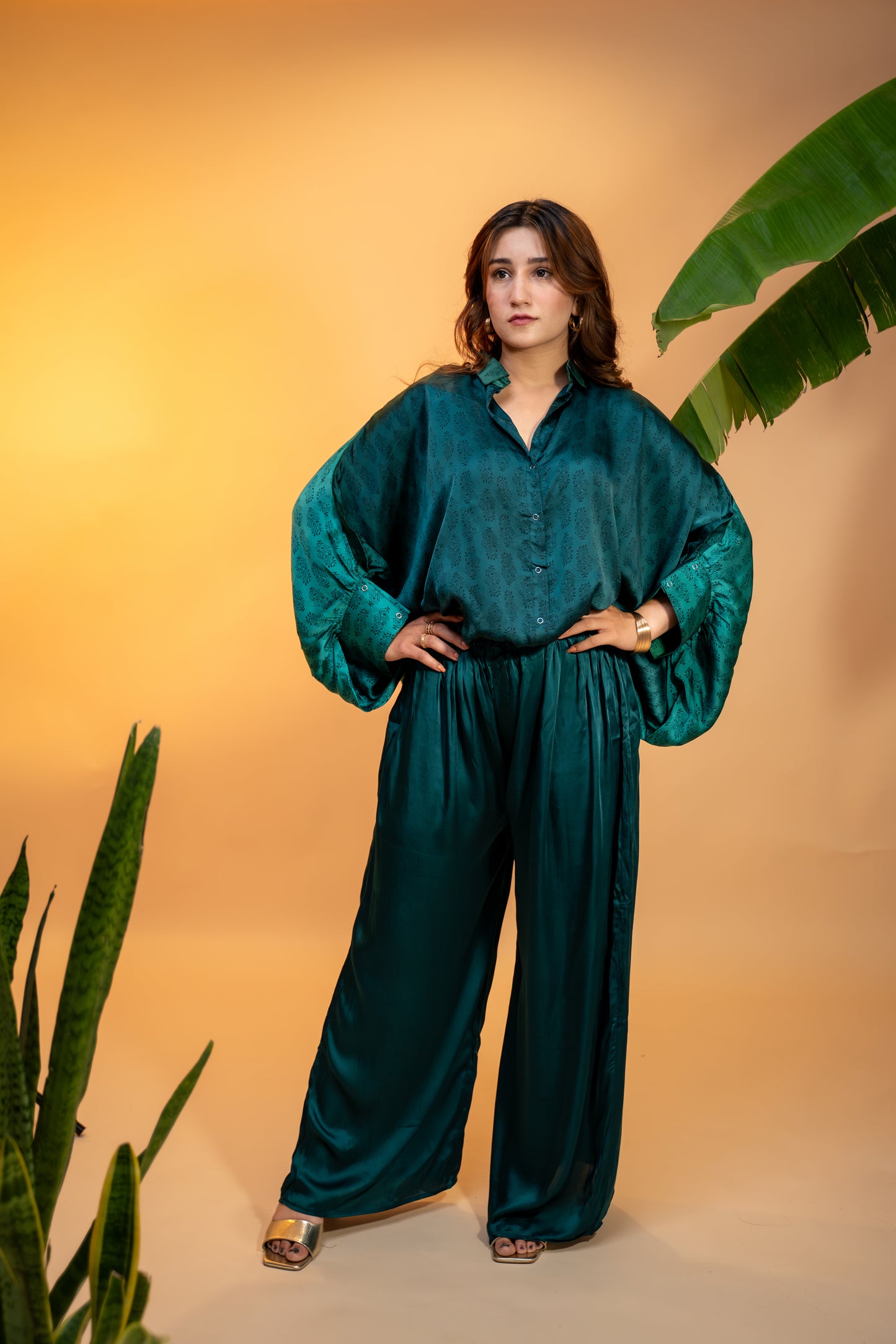Emerald Italian Silk Co-ord Set