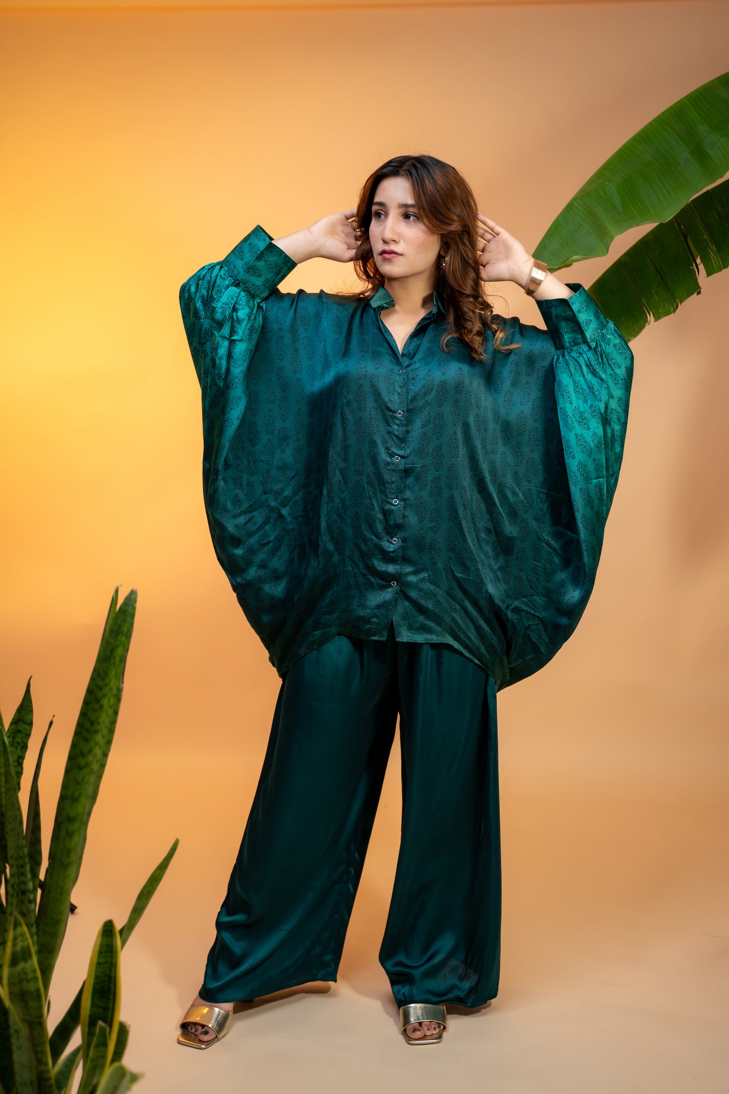 Emerald Italian Silk Co-ord Set