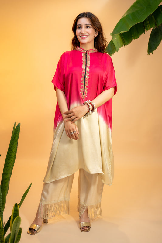 Ombre Italian Satin Kurta Set