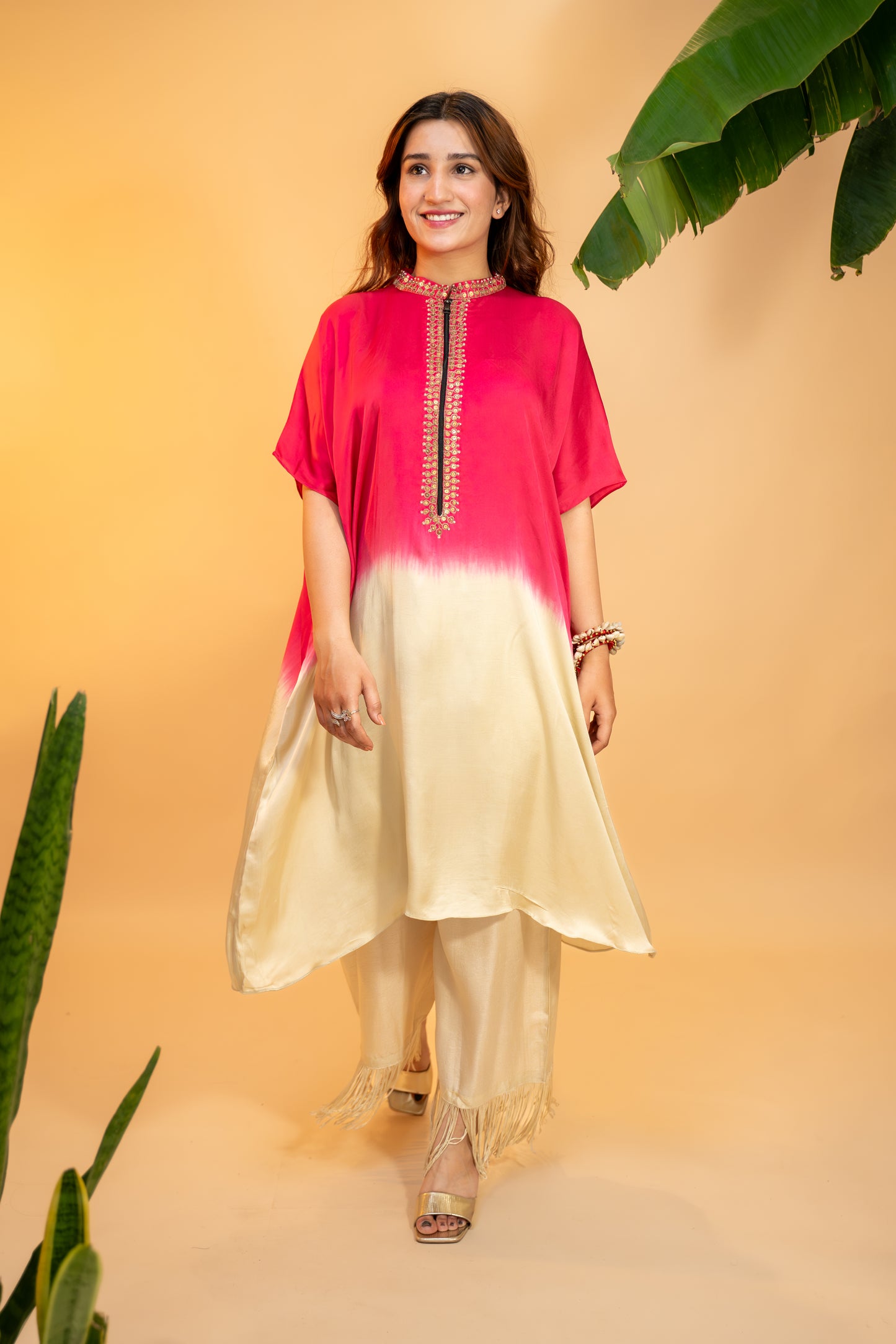Ombre Italian Satin Kurta Set