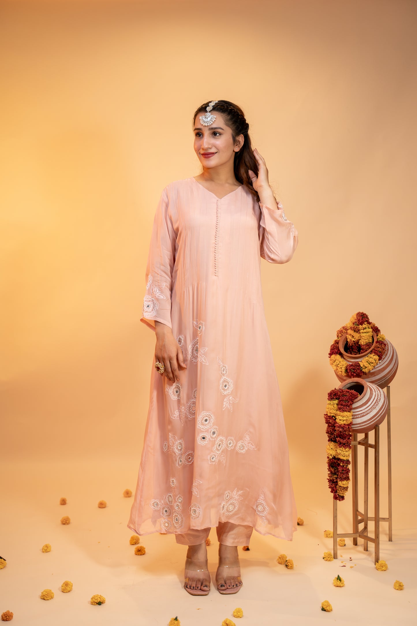 Elegant Pastel Kurta Set with Dupatta