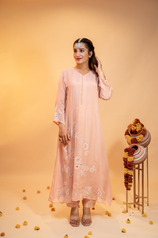 Elegant Pastel Kurta Set with Dupatta