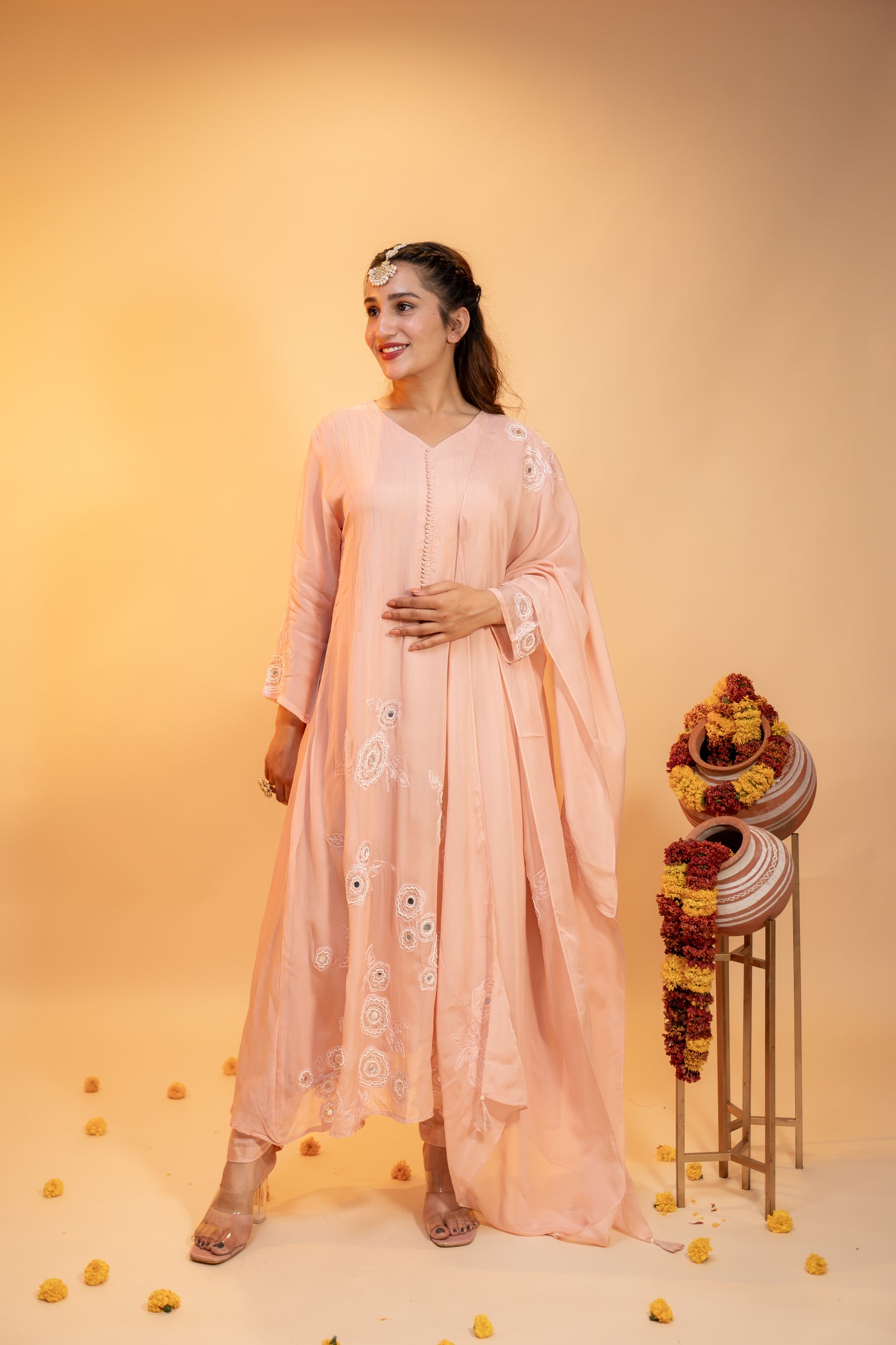 Elegant Pastel Kurta Set with Dupatta