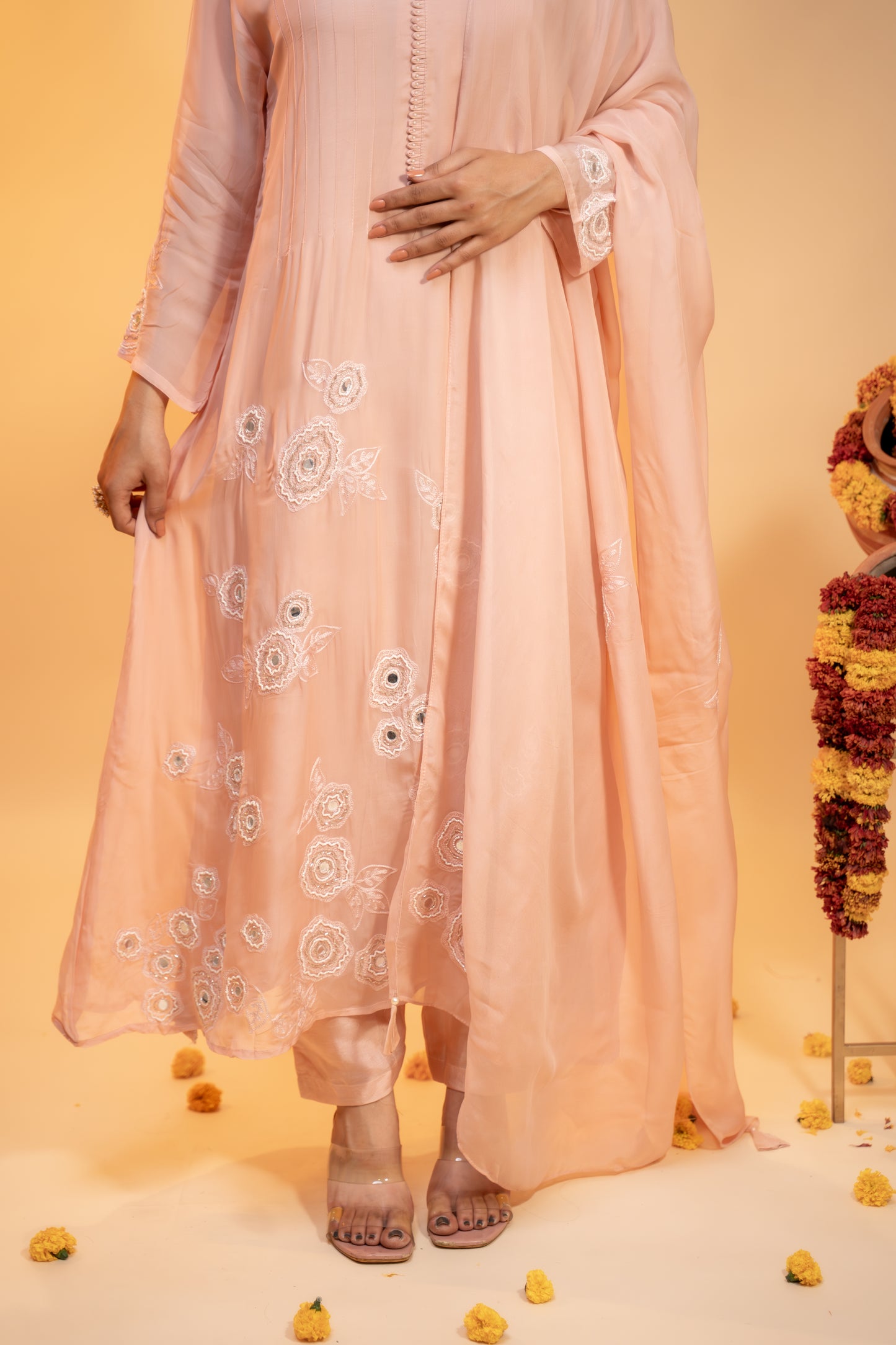 Elegant Pastel Kurta Set with Dupatta