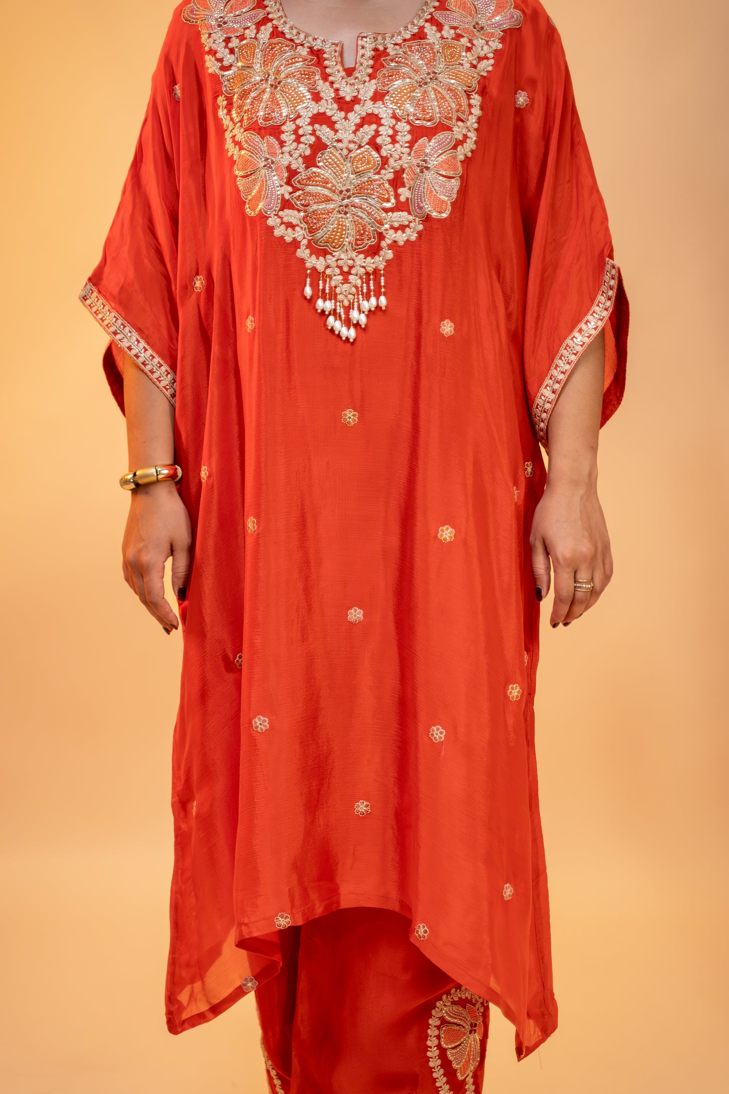 Embroidered Kinon Silk Co-ord Set