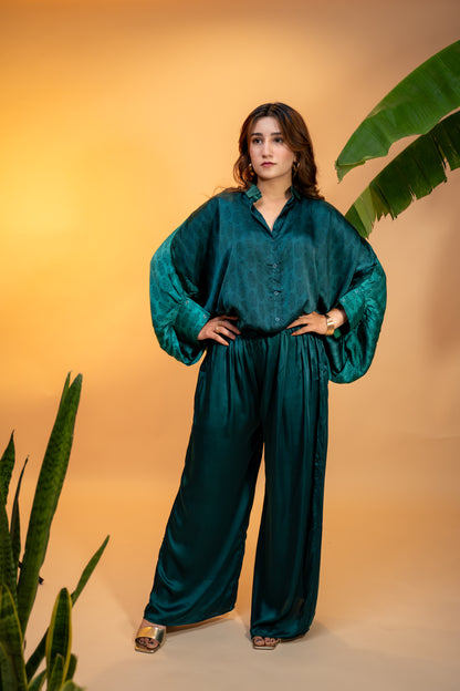 Emerald Italian Silk Co-ord Set